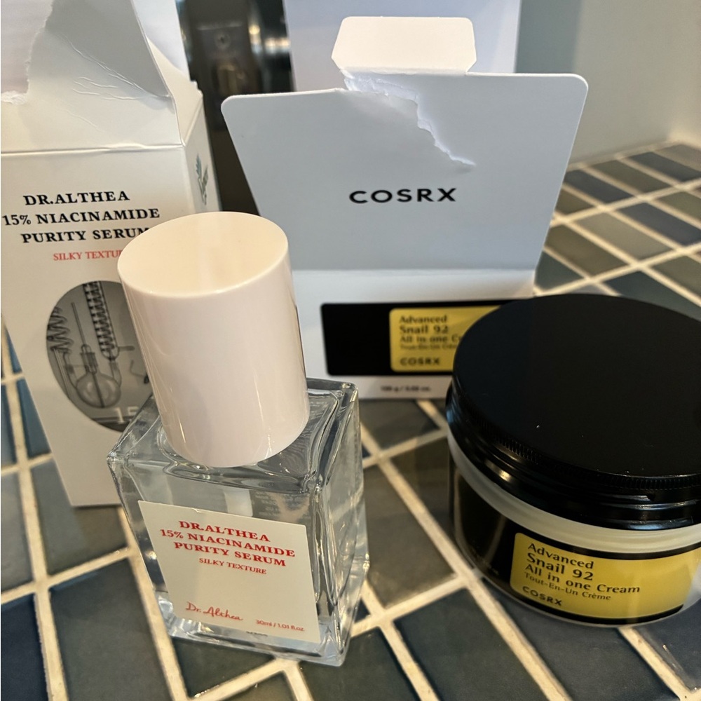 COSRX Advanced Snail 92 All in One Cream and Dr. Althea Purity Serum